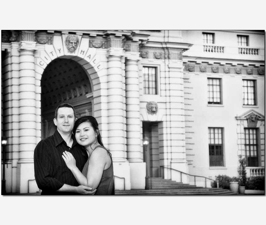 on-location engagement photos biracial couple
