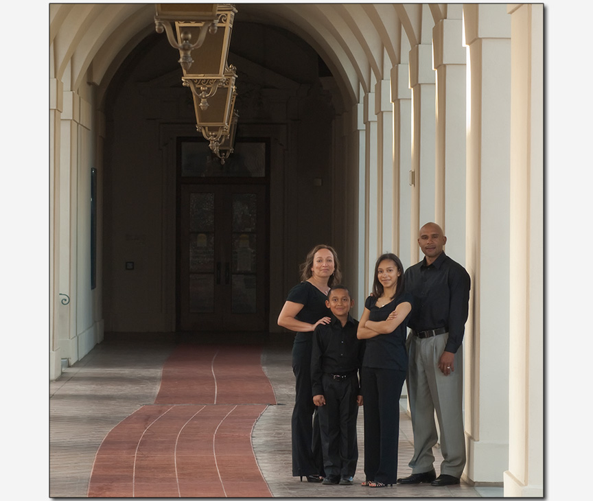 family portrait for daughter's upcoming quinceanera