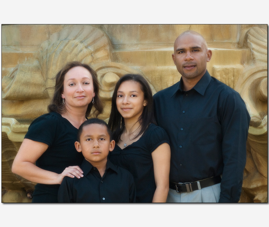 family photo session done for the daughter's upcoming quinceanera